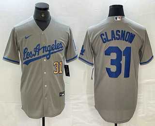 Men's Los Angeles Dodgers #31 Tyler Glasnow Gray Alternate Team Logo Cool Base Jersey,We sell and wholesale Men's Los Angeles Dodgers #31 Tyler Glasnow Gray Alternate Team Logo Cool Base Jersey on line form chian!